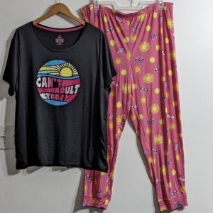 Can't Adult Today Pajama Set(2 PC), Size 2XL, NWT